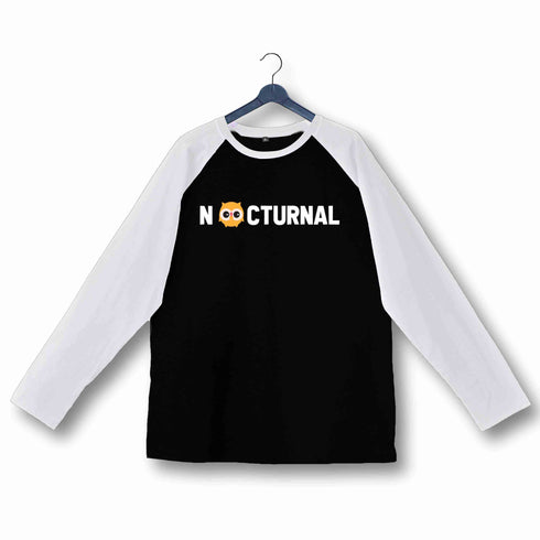 Funny Wanderlust Nocturnal Custom Printed Graphic Design Raglan T-Shirt for Women